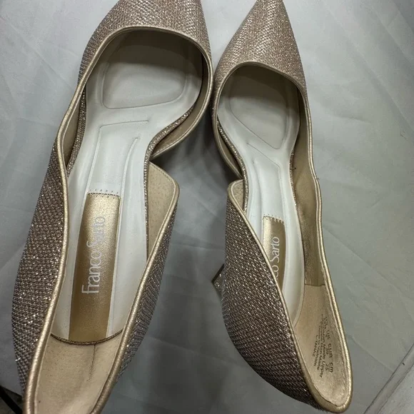Franco Sarto Women's Shimmering Gold Heels - Picture 7 of 8